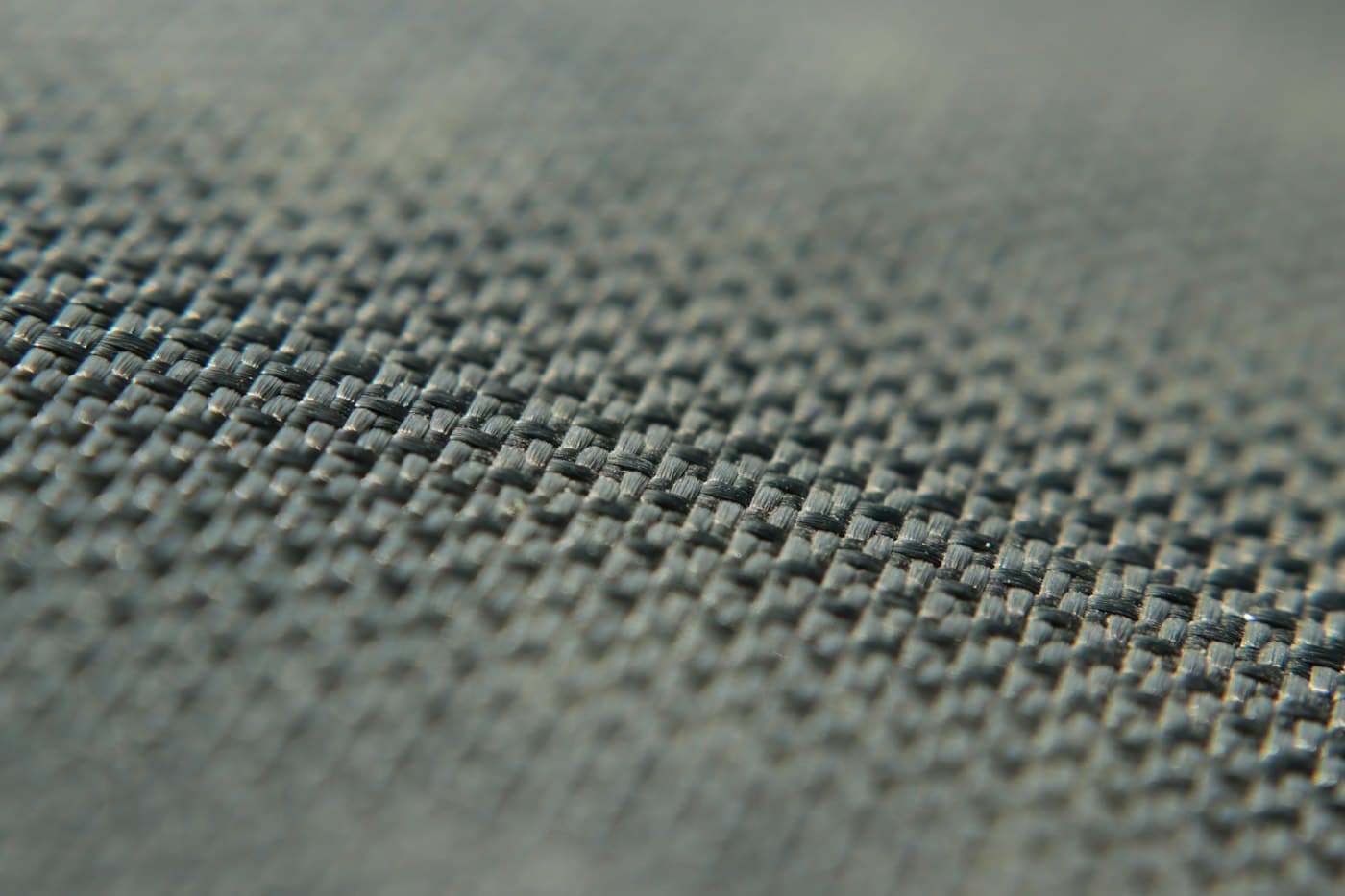 Close-up of a grey woven filter fabric