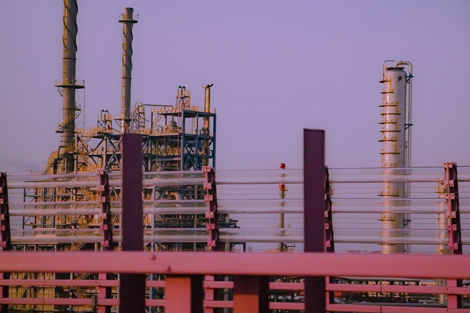 Industrial plant at dusk