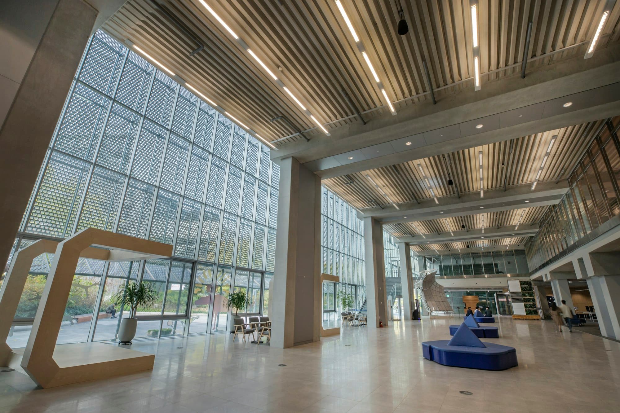 Interior of a large exhibition venue